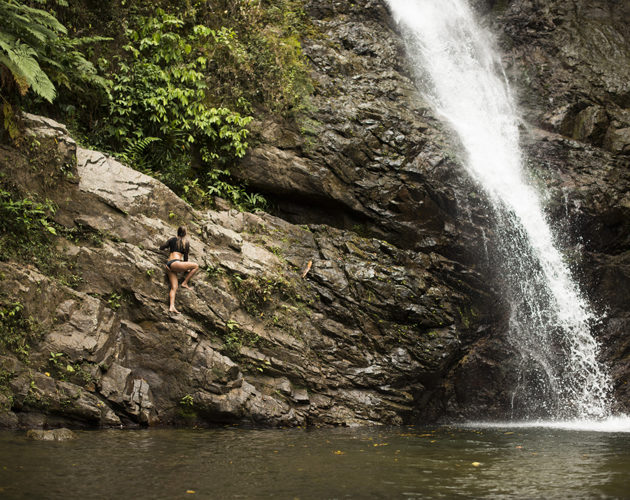 exploring waterfalls near Matanivusi Surf Resort