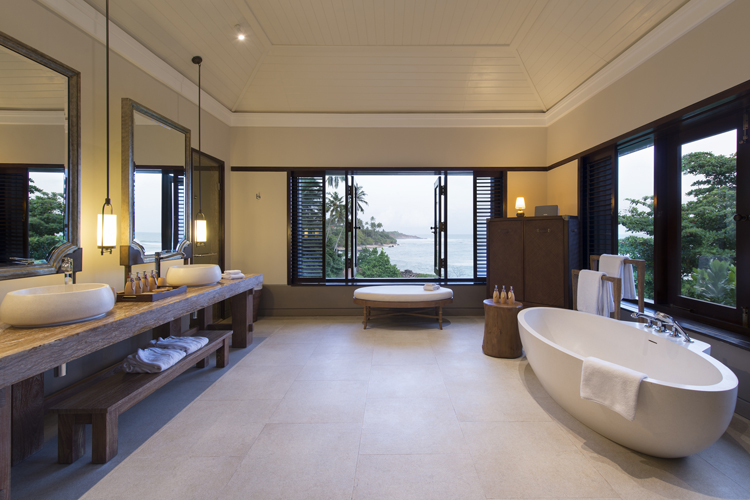 Pool View Master Suite bathroom at Cape Weligama Sri Lanka