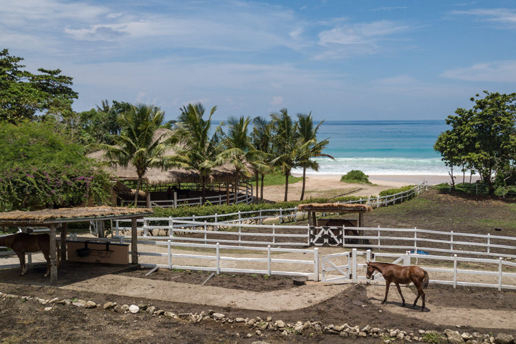 the beachfront horse stables at Nihi Sumba