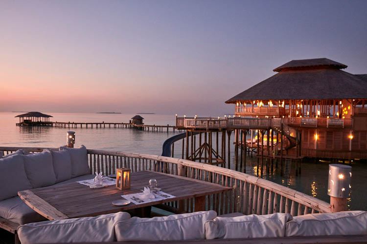 Wayfarers Atlas Soneva Jani Maldives sunset dining