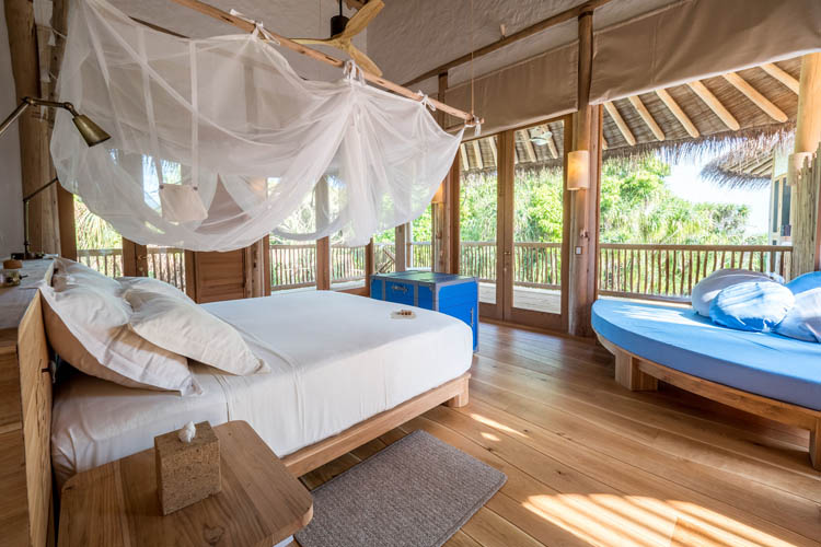 Wayfarers Atlas Soneva Fushi Maldives villa 37 bedroom. The perfect family-friendly or group surf holiday destination