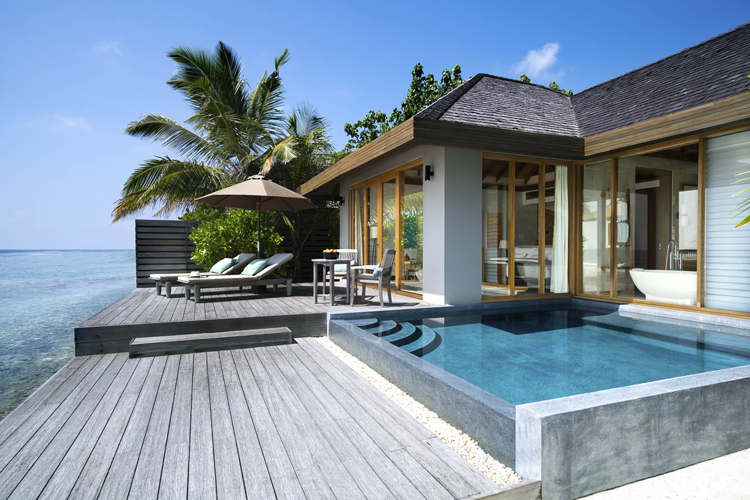 Anantara Veli exterior of ocean bungalow with pool