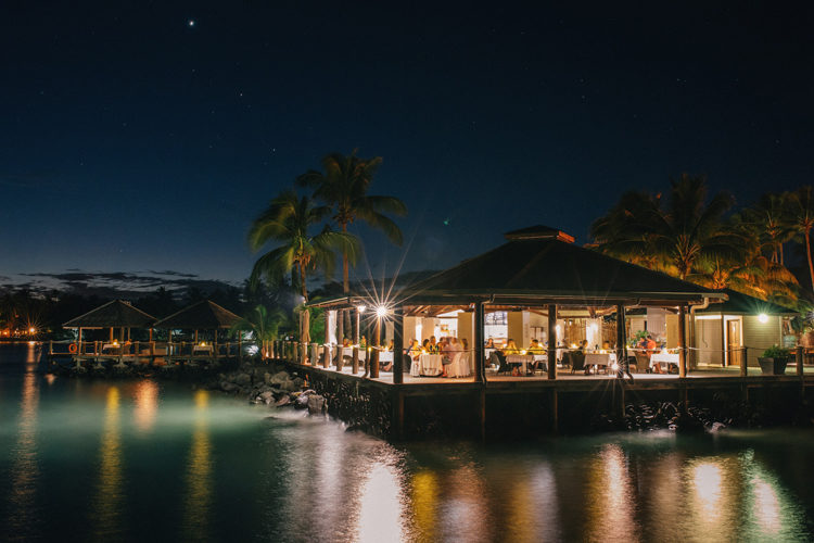 Restaurant at night at Sinalei Reef Resort & Spa, Samoa