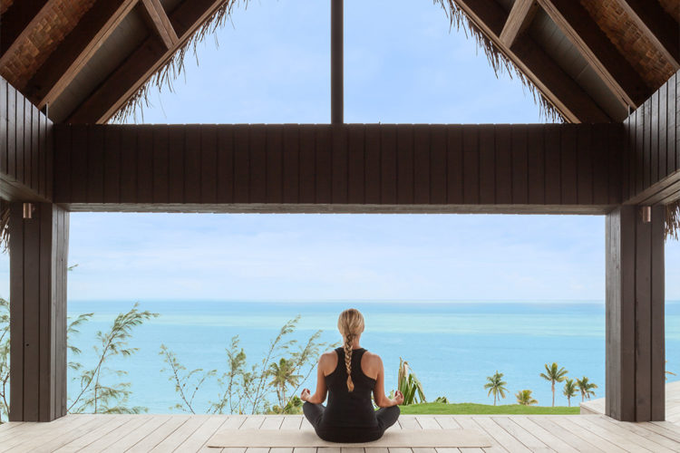 Yoga on the deck at Six Senses Malolo Fiji