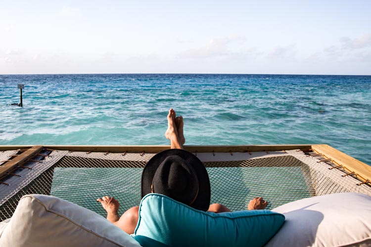 Relaxing at Six Senses Laamu Maldives Family Surf Resort