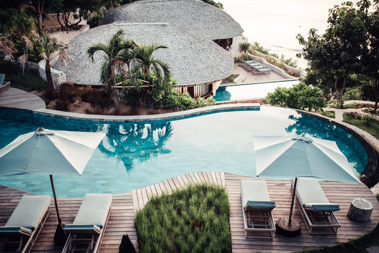Suarga Padang Padang Wantilan Villas pool Indonesia Surf Resort