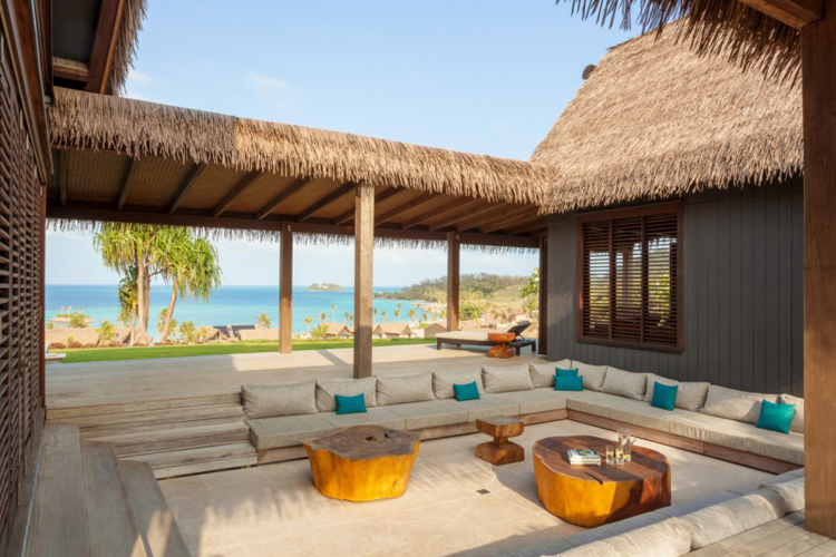 Six Senses Fiji Sunken Lounge in Ocean View Pool Residence