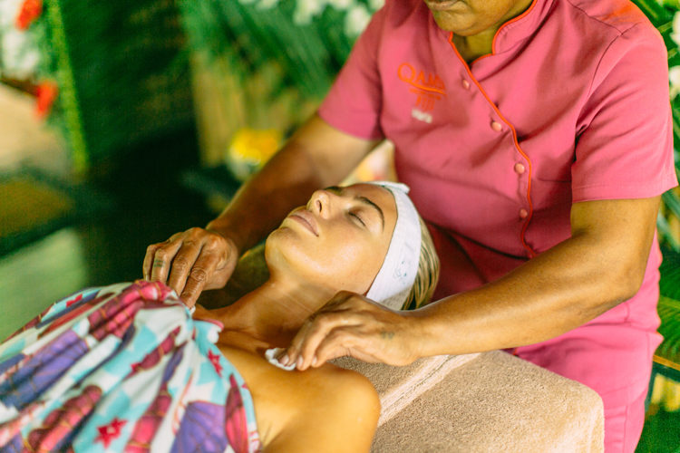 Guest enjoying a spa treatment at Qamea Resort and Spa Fiji
