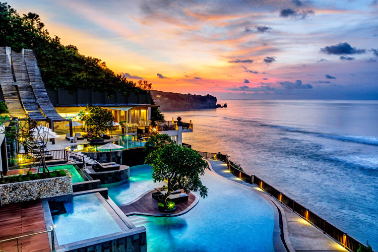 Sunset views from Anantara Uluwatu Bali Resort
