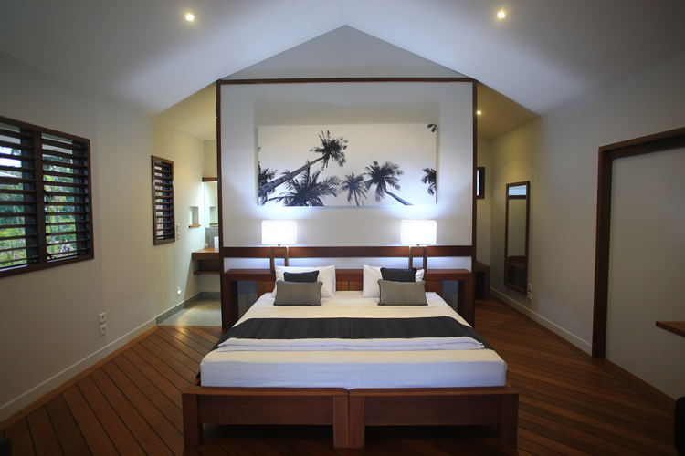 bungalow bedroom at resort latitude zero