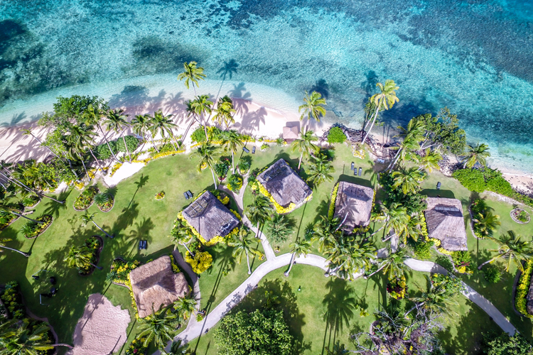 Aerial view of Qamea Resort and Spa Fiji