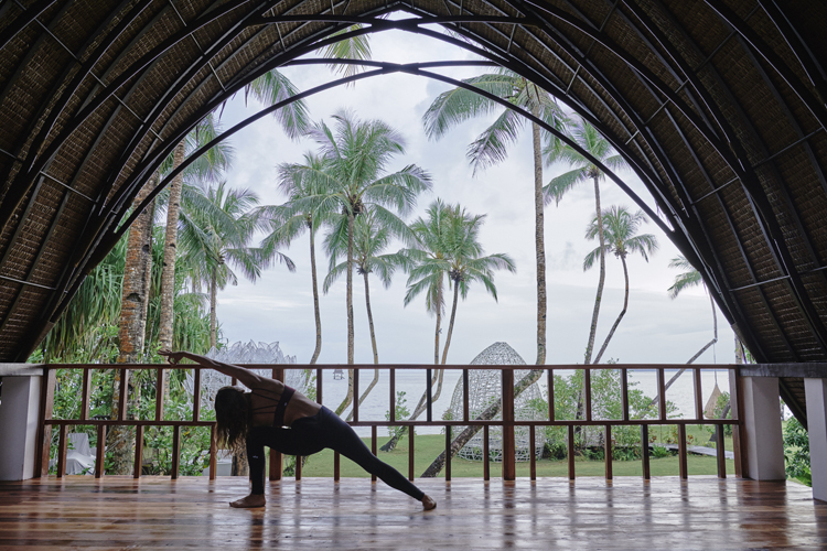Enjoy yoga while staying at Nay Palad, the best surf holiday destination for couples in the Philippines