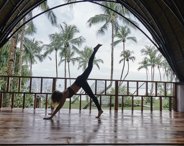 Yoga in the pavillion at Nay Palad Philippines Surf Resort