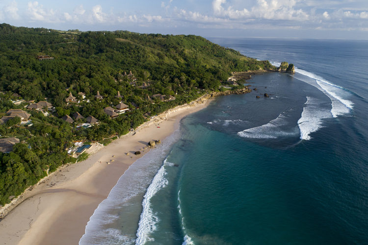 Aerial view of Nihi Sumba and Occy's left