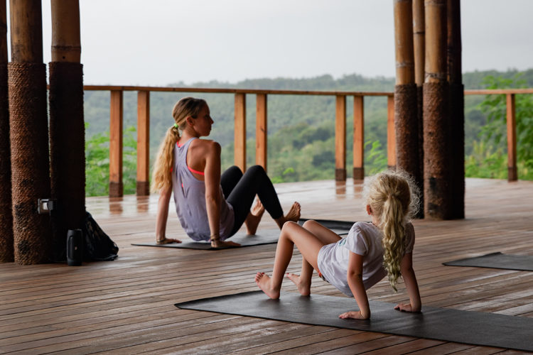 Kids enjoying yoga at Nihi Sumba