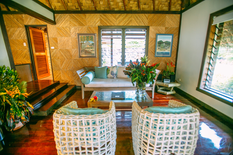 Interior of honeymoon villa at Qamea Resort and Spa Fiji