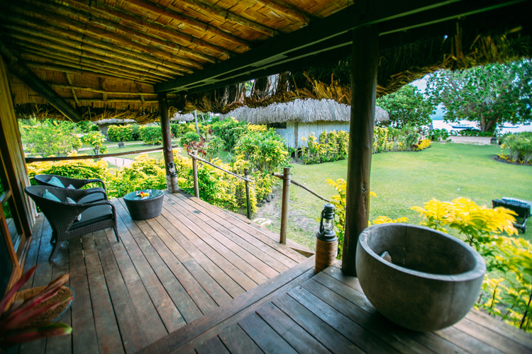 Honeymoon villa terrace at Qamea Resort and Spa Fiji