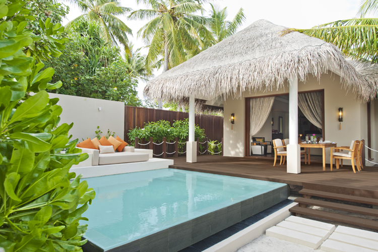 Exterior of beach suite pool at Ayada Maldives