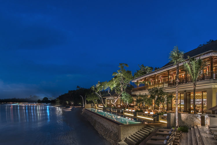 The Sundara pool at night - Four Seasons Jimbaran Bay Bali
