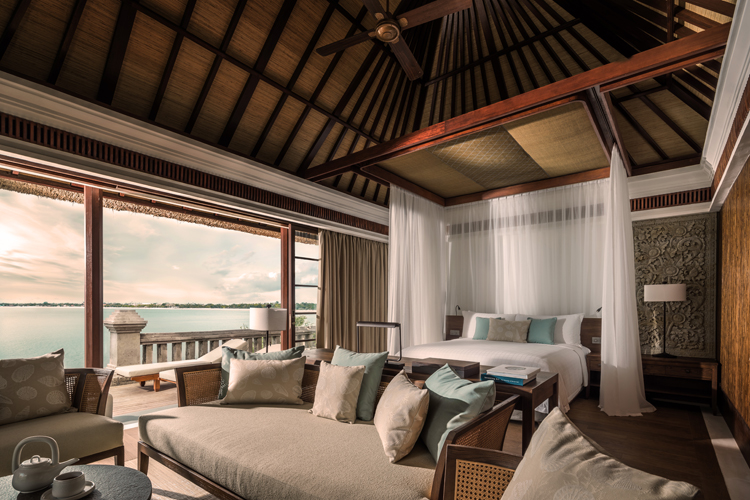 Four Seasons Jimbaran Bay Bali family premier ocean view villa bedroom interior