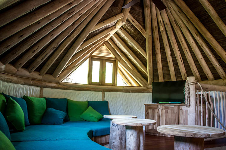 Wayfarers Atlas Soneva Fushi Maldives villa 15 lounge. The perfect family-friendly or group surf holiday destination