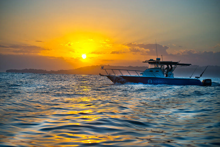 sunset boat cruise at Nihi Sumba